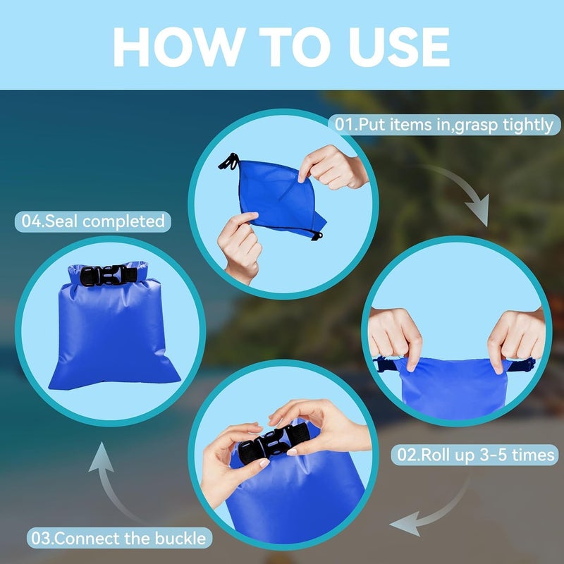 ILZAR Store 6PCS Dry Bags Waterproof, Lightweight Dry Bags for Kayaking Waterproof，Outdoor Waterproof Bag for Kayaking Hiking Boating Camping - Image 3